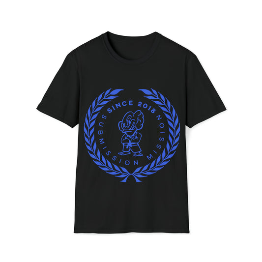 Submission Mission Blue Jiu-Jitsu Fighter Cauliflower Ear Unisex Softstyle T-Shirt