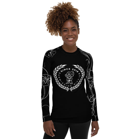 Black Women's Rash Guard